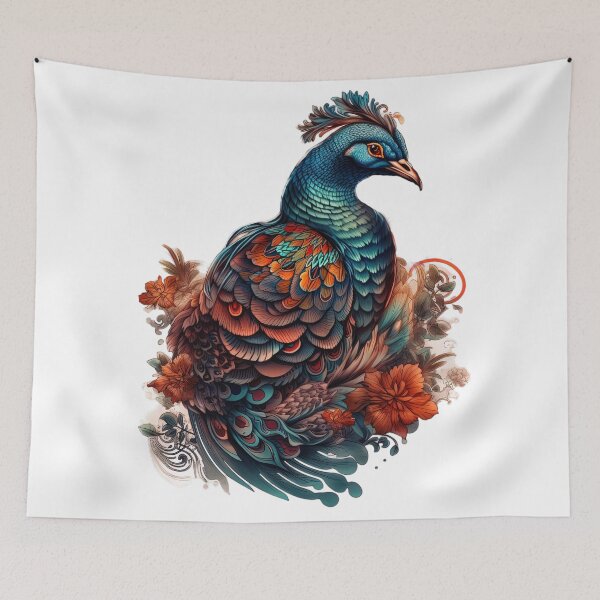 Artikelvorschau, Peacock - Illustration - Beautiful - Design - Tattoo entworfen und verkauft von MrBadDream.