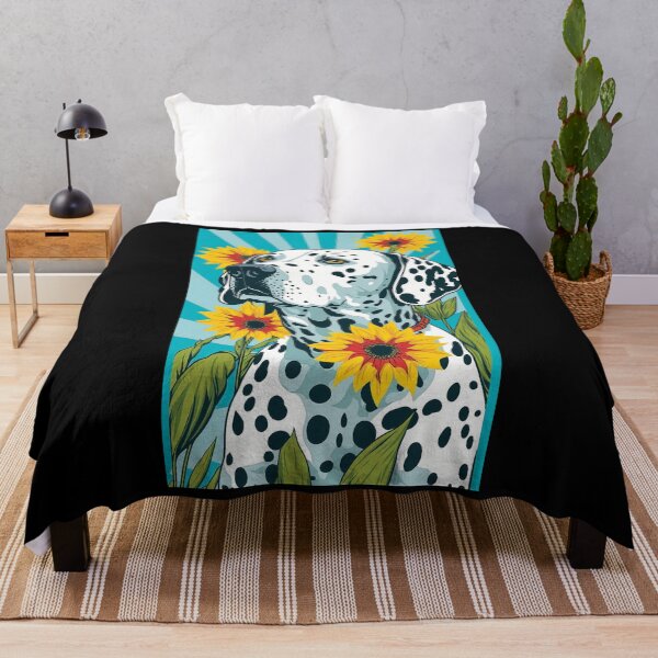 Item preview, Dalmatian Dog Vibrant Tropical Flower Tall Retro Vintage Digital Pop Art Portrait designed and sold by arthouseflunky.
