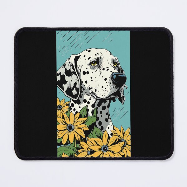 Item preview, Dalmatian Dog Vibrant Tropical Flower Tall Retro Vintage Digital Pop Art Portrait 2 designed and sold by arthouseflunky.