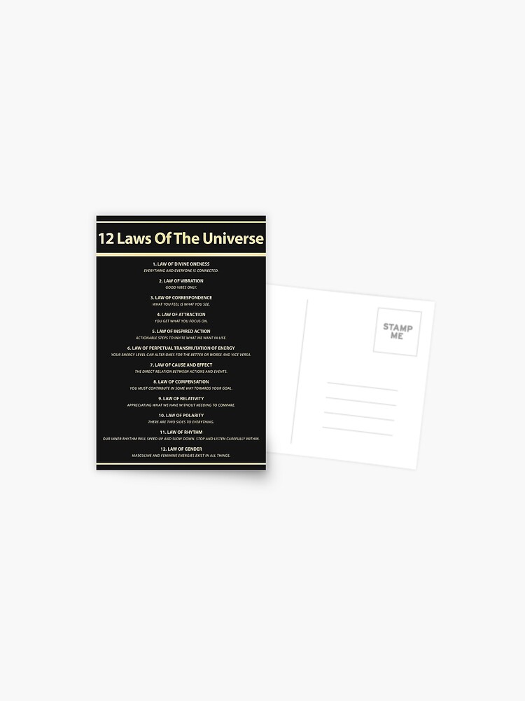 Postkarte for Sale mit "12 Gesetze des Universums Art Manifestation  Spiritueller Anziehungsdruck" von SuccessHunters | Redbubble