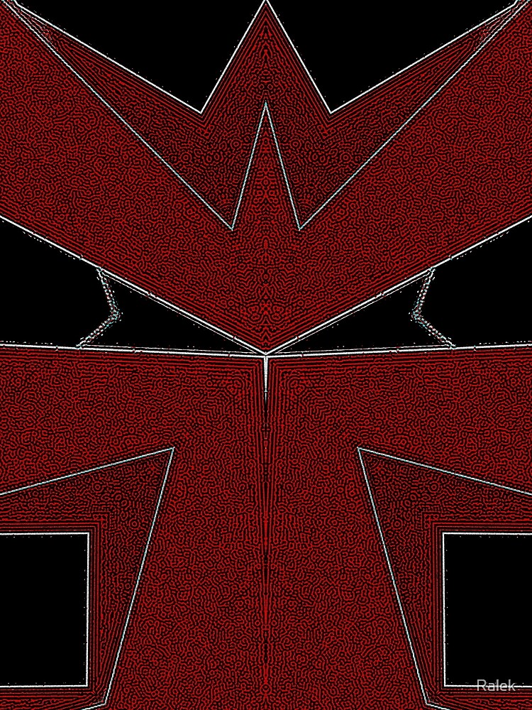 Thumbnail 3 of 3, Scarf, *Wonderful Geometric Abstract Triangular Pattern Red and Black* designed and sold by Ralek.