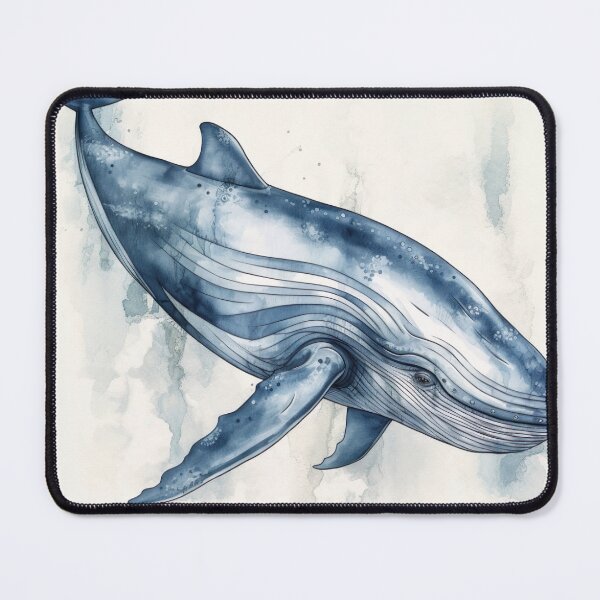 Item preview, Watercolor wash blue whale designed and sold by Matt's Artificial Nature.