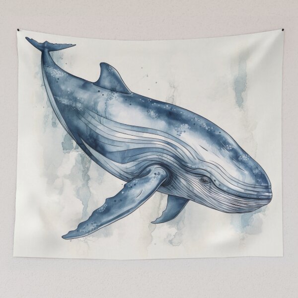 Item preview, Watercolor wash blue whale designed and sold by Matt's Artificial Nature.