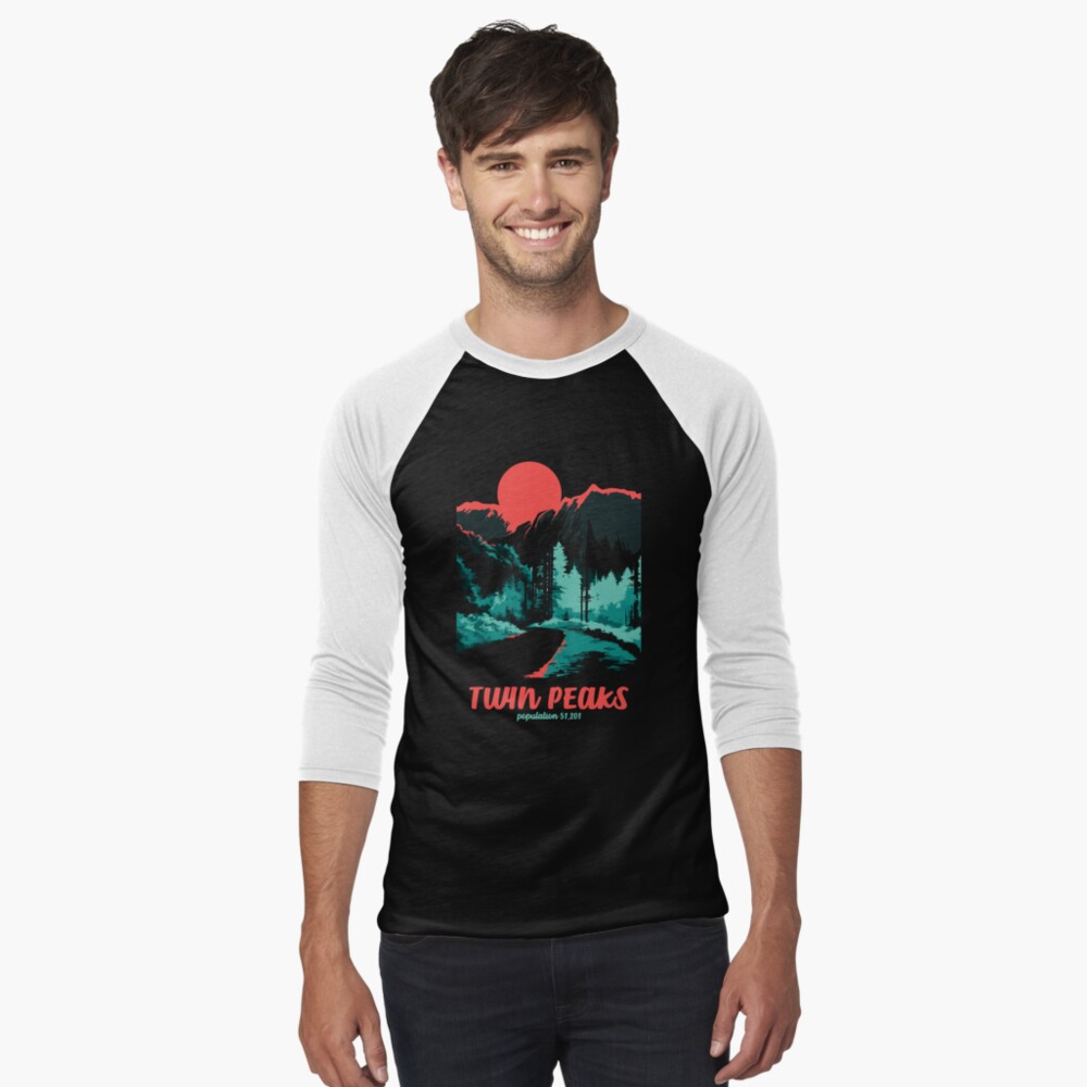Vista previa del artículo con la obra «Camiseta ¾ estilo béisbol», diseñado y vendido por FifthSun.