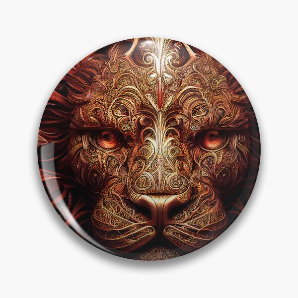Item preview, Red Tribal Lion Spirit Animal designed and sold by ga-arts.
