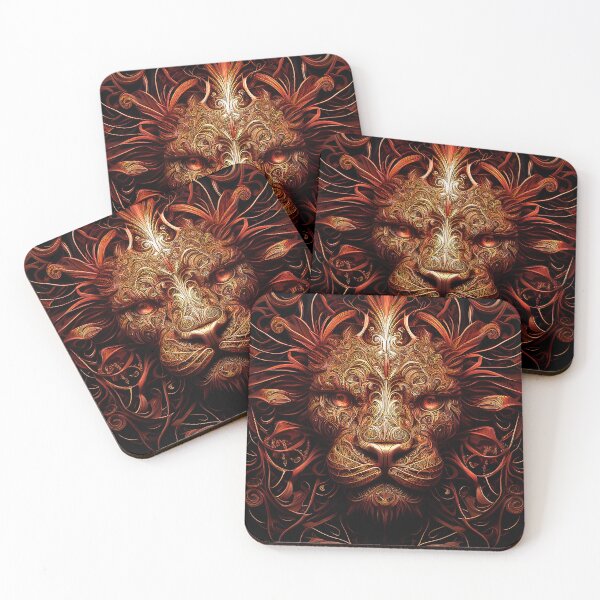 Item preview, Red Tribal Lion Spirit Animal designed and sold by ga-arts.