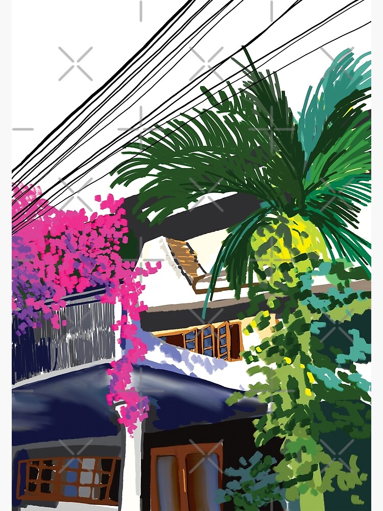 Disover Chiang Mai house - Travel illustration Premium Matte Vertical Poster