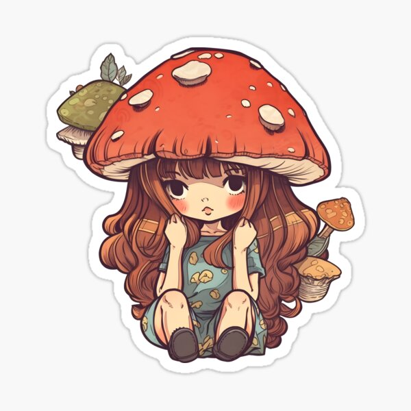 Sticker for Sale avec l'œuvre « Autocollant de champignon Kawaii, Sticker  champignons mignons » de l'artiste SnowStudio2022