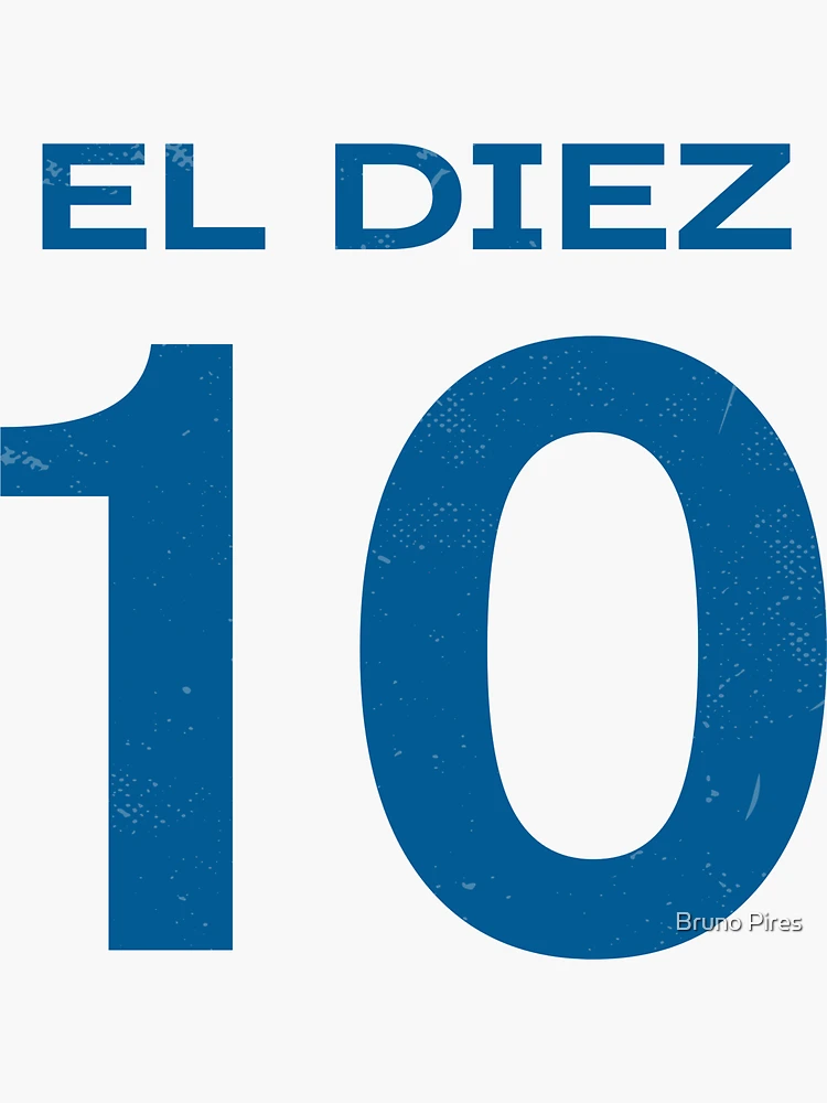 El Diez Sticker for Sale by Bruno Pires