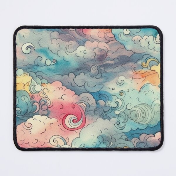 Item preview, Delightfully Overcast: A Watercolor Pattern of Colorful Cloudy Skies designed and sold by silkaardvark.