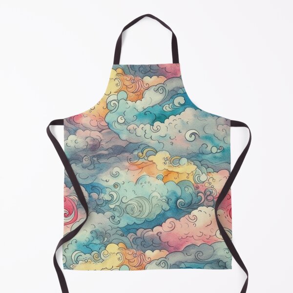 Item preview, Delightfully Overcast: A Watercolor Pattern of Colorful Cloudy Skies designed and sold by silkaardvark.