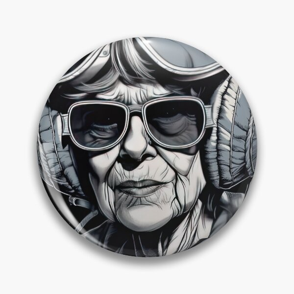 Artikelvorschau, The old lady pilot grandma black and white poster entworfen und verkauft von LeCoinDeFredPro.