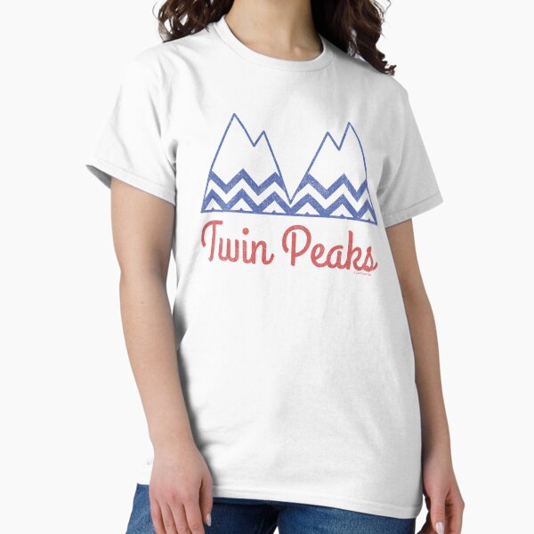 Vista previa del artículo con la obra «Logotipo retro de las montañas azules de Twin Peaks Black Lodge», diseñado y vendido por FifthSun.