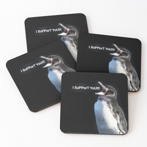 Artikelvorschau, Galapagos Penguin supports you and your efforts (Black background) entworfen und verkauft von SBPenguins.