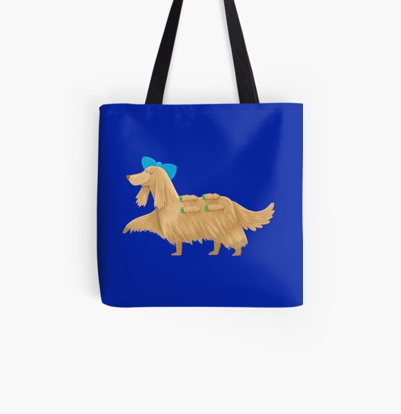 fancy Afghan dog in hair curlers All Over Print Tote Bag