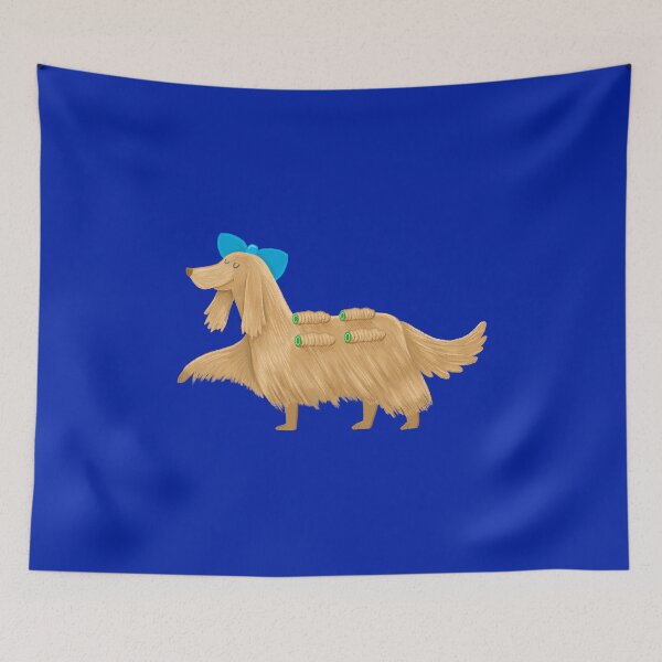 Item preview, fancy Afghan dog in hair curlers designed and sold by jasmineberry.