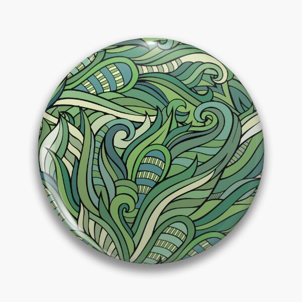 Item preview, Green Line Art Pattern designed and sold by KatsCanvas.
