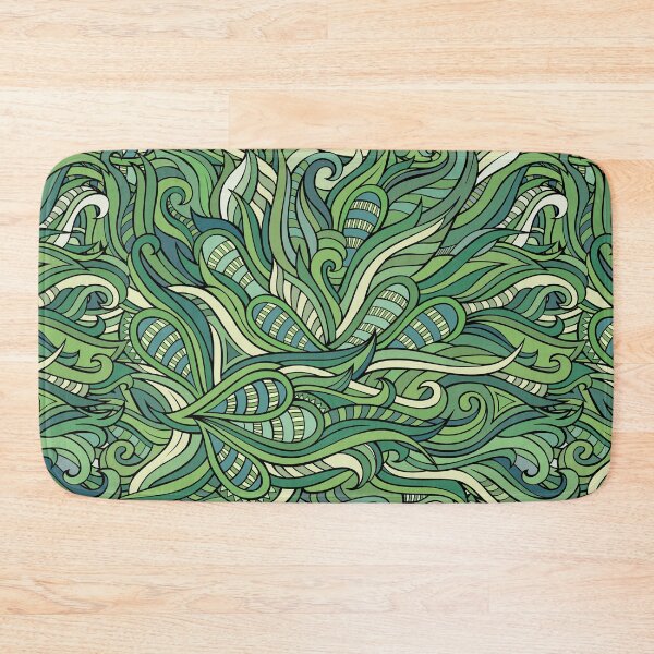 Item preview, Green Line Art Pattern designed and sold by KatsCanvas.