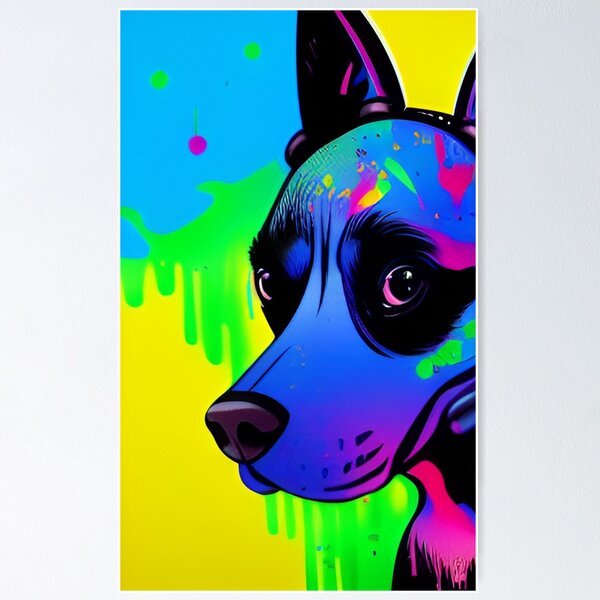Item preview, psychedelic dog art designed and sold by IlkaDoma333.