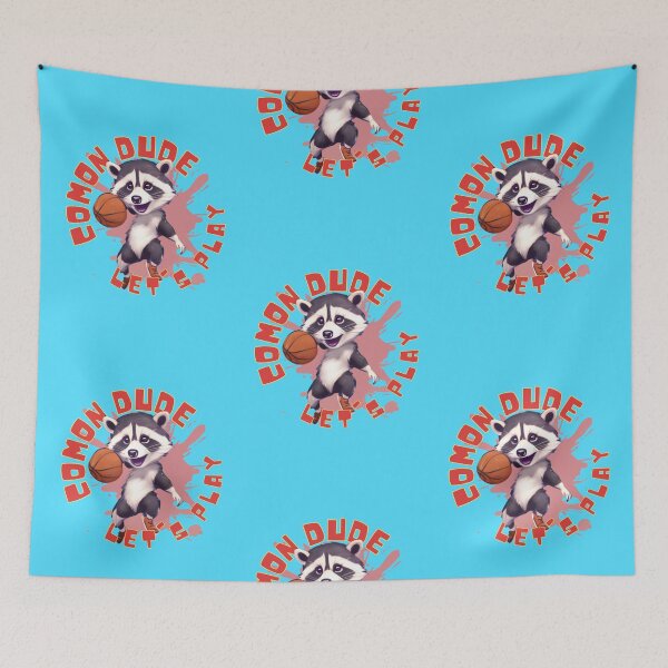 Item preview, a raccoon playing basketball designed and sold by Animal world designs.