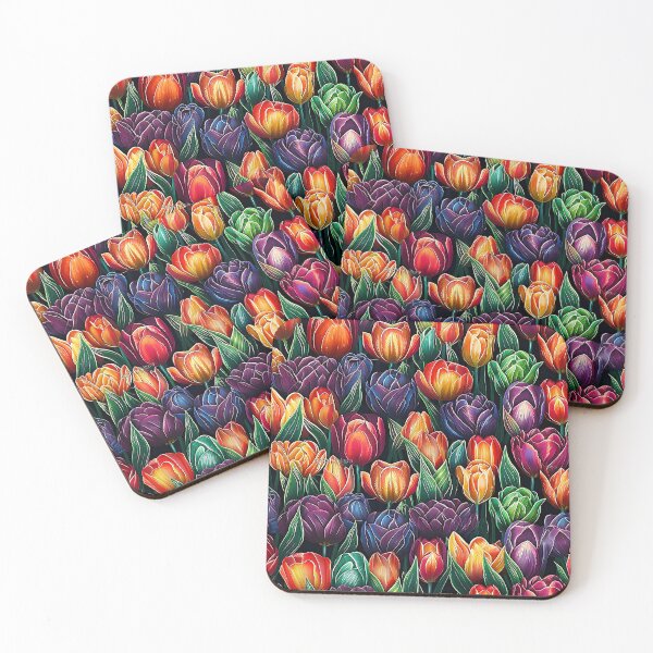 Item preview, Bunches of brightly Colored Tulips Blooming designed and sold by DavisDesigns79.