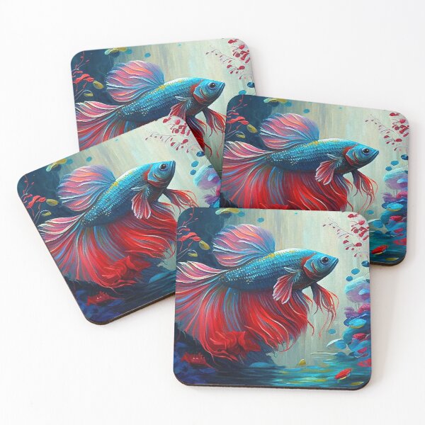 Item preview, Betta Fish Swimming Through a Sea of Red Corals  designed and sold by neuzoticart.