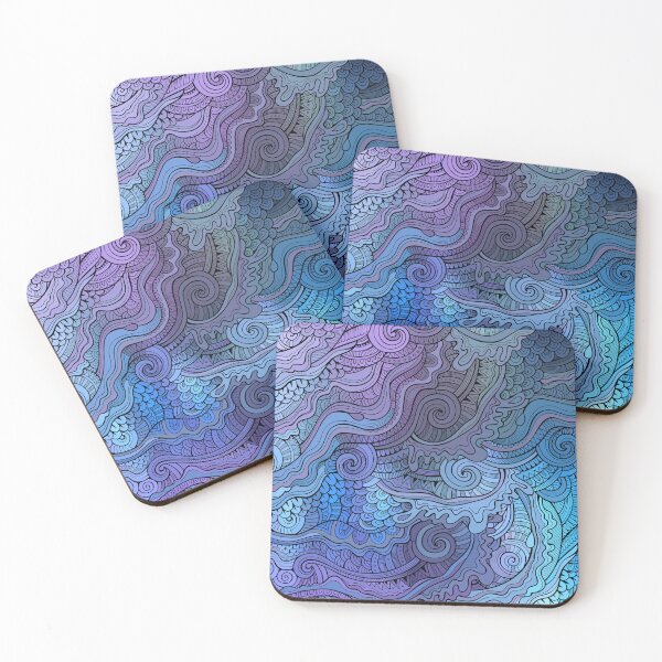 Item preview, Purple and Blue Line Art Pattern designed and sold by KatsCanvas.