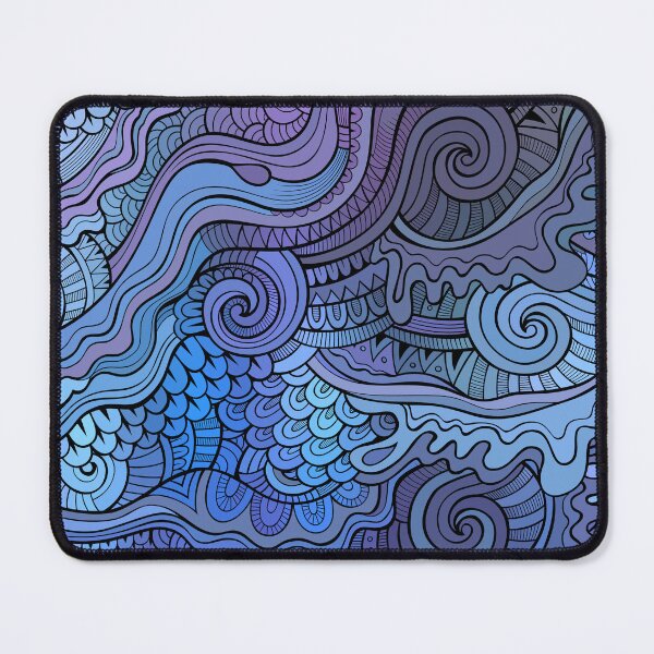 Item preview, Purple and Blue Line Art Pattern designed and sold by KatsCanvas.
