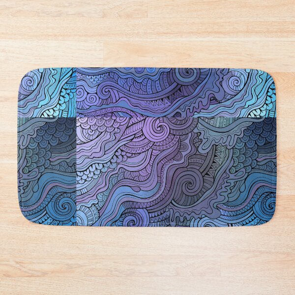 Item preview, Purple and Blue Line Art Pattern designed and sold by KatsCanvas.