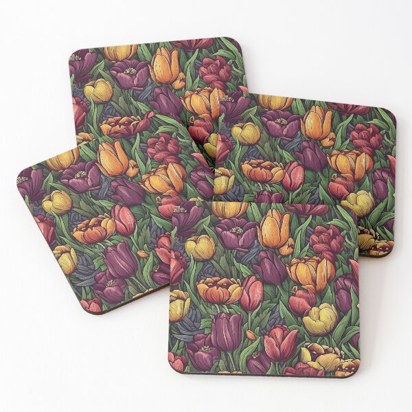 Item preview, Bunches of brightly Colored Tulips Blooming Evening designed and sold by DavisDesigns79.