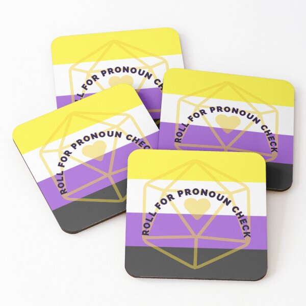 Item preview, Roll for Pronoun Check Non-Binary Flag designed and sold by MxA19.