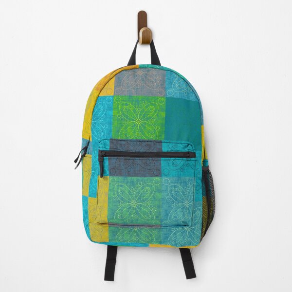 Item preview, Linen patchwork - yellow/turquoise designed and sold by PurpleSandpiper.