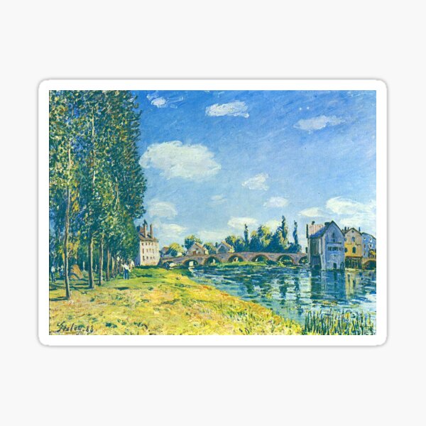 Item preview, Alfred Sisley -Bridge  and Water Mill of Moret in Summer designed and sold by tomorrowsart.