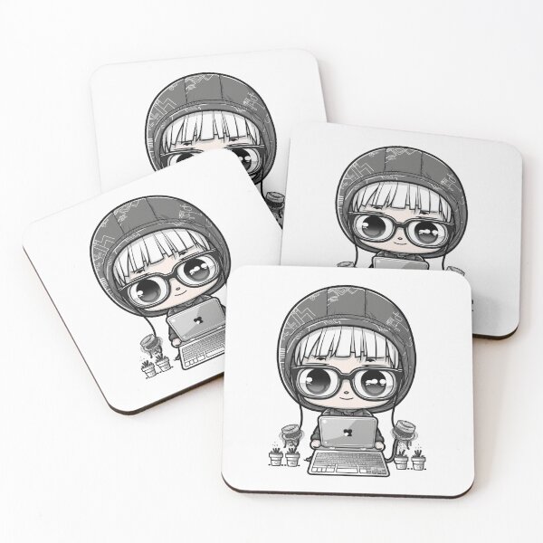 Item preview, Cute hacker hacking laptop with friends designed and sold by NxtGenArt.