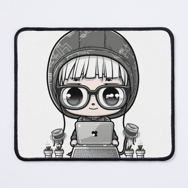 Item preview, Cute hacker hacking laptop with friends designed and sold by NxtGenArt.