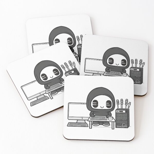 Item preview, Ghost hacker hacking laptop with friends designed and sold by NxtGenArt.