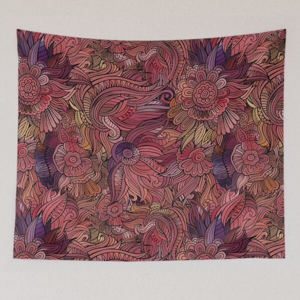 Item preview, Purple, Red and Yellow Line Art Pattern designed and sold by KatsCanvas.