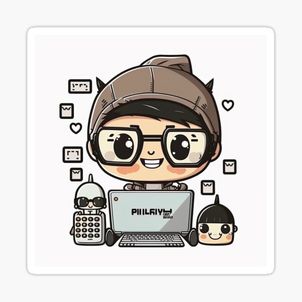 Item preview, Happy hacker hacking laptop with friends designed and sold by NxtGenArt.