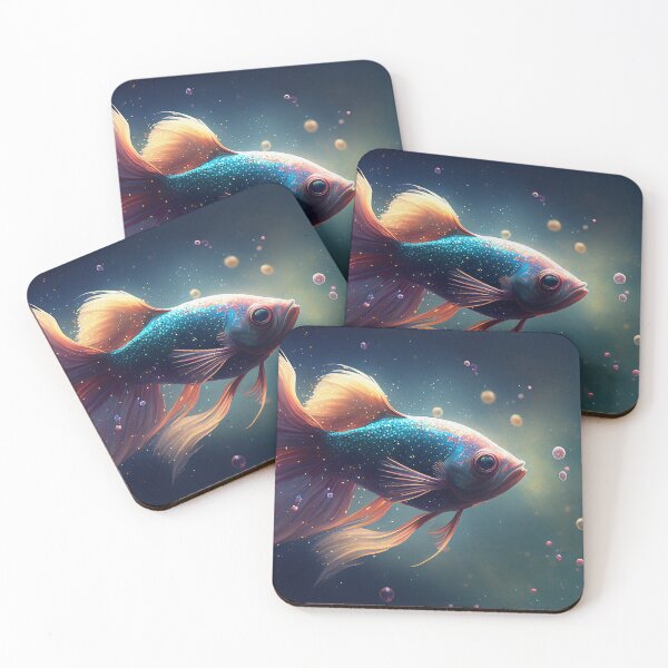 Item preview, Betta Fish Curious About Bubbles designed and sold by neuzoticart.