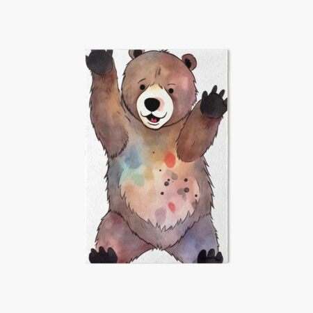 Waving Bear Art Board Prints for Sale