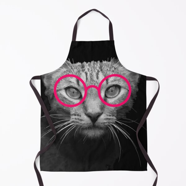 Item preview, Black and white cat with pink glasses designed and sold by EDpresents.