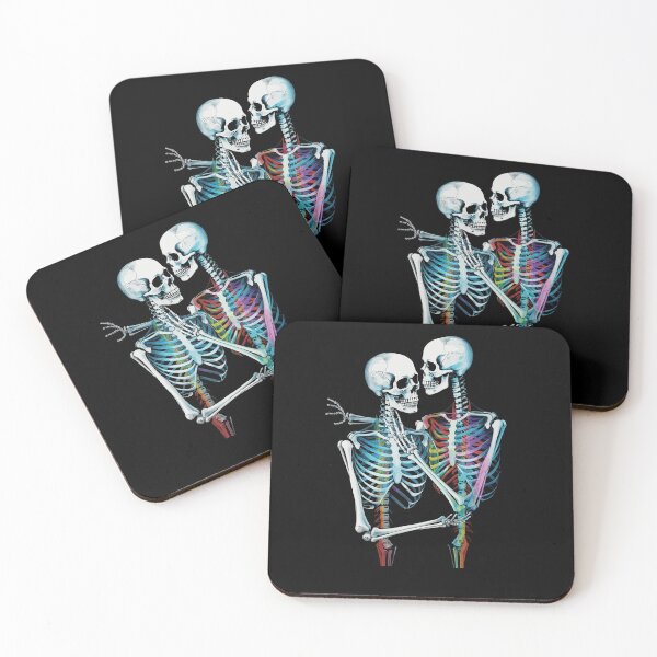 Item preview, Skeleton Lovers Embracing in Eternal Love - Halloween Illustration designed and sold by All Souls Dream.