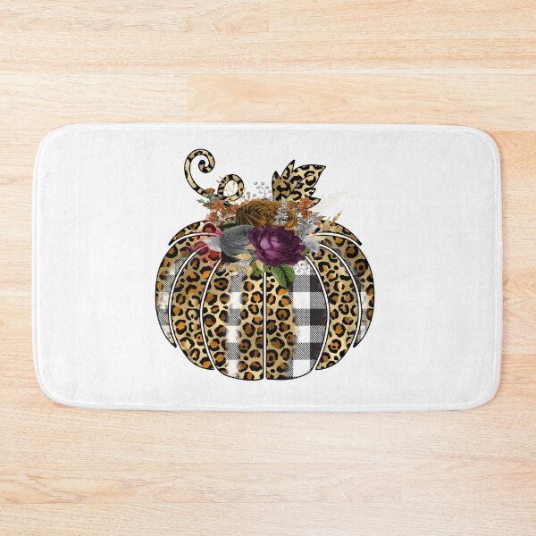 Item preview, Floral Leopard Plaid Fall Pumpkin designed and sold by bertisadesign.
