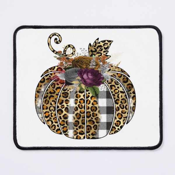 Item preview, Floral Leopard Plaid Fall Pumpkin designed and sold by bertisadesign.