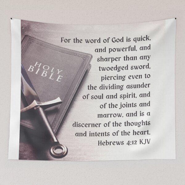 Item preview, Hebrews 4:12 King James Version Bible Verse designed and sold by Caregiverology.