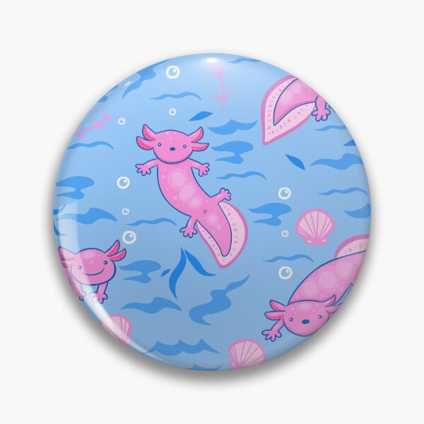 Item preview, cute pink Axolotl underwater seashells designed and sold by Gossip Rag.