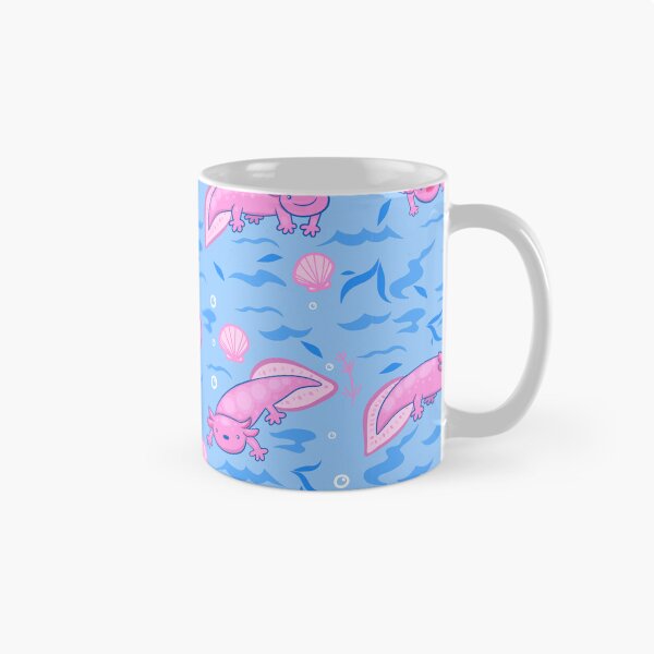 Item preview, cute pink Axolotl underwater seashells designed and sold by Gossip Rag.