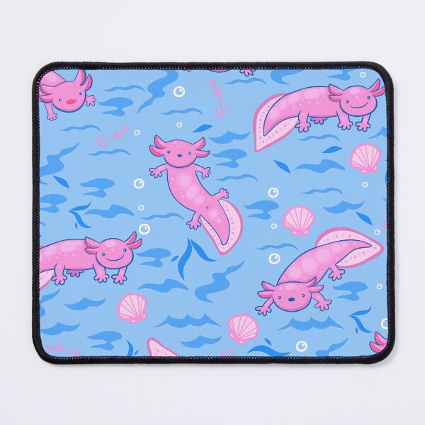 Item preview, cute pink Axolotl underwater seashells designed and sold by Gossip Rag.