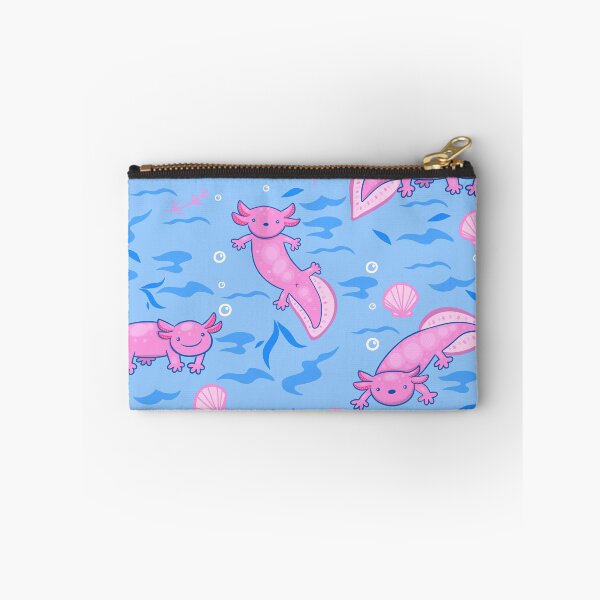 Item preview, cute pink Axolotl underwater seashells designed and sold by Gossip Rag.