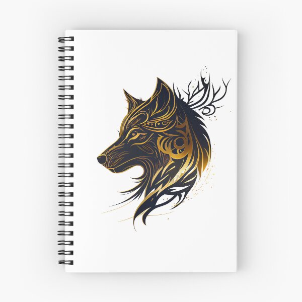 Item preview, Black and Gold Tribal Wolf designed and sold by ShadowAndSlate.